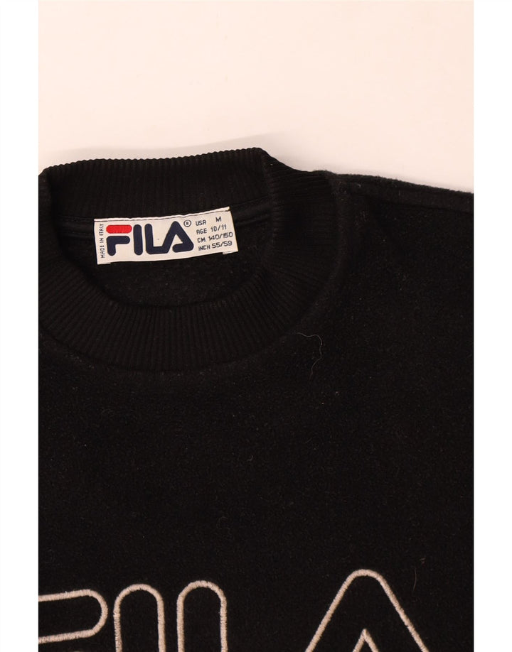 Maglione in pile grafico da ragazzo Fila 10-11 anni poliestere nero