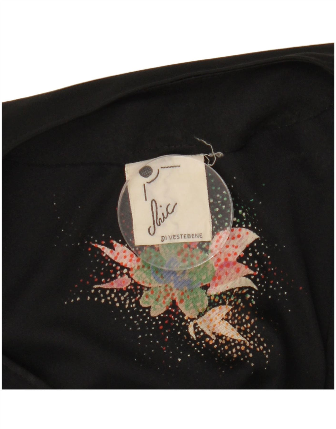 Abito avvolgente trasparente da donna chic UK 12 medio nero floreale