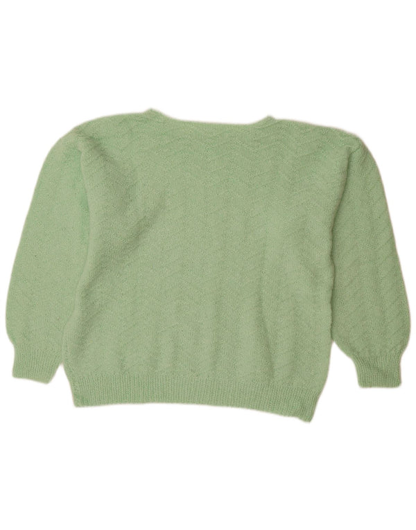 Maglione maglione con scollo a barca da donna VINTAGE UK 18 XL Verde