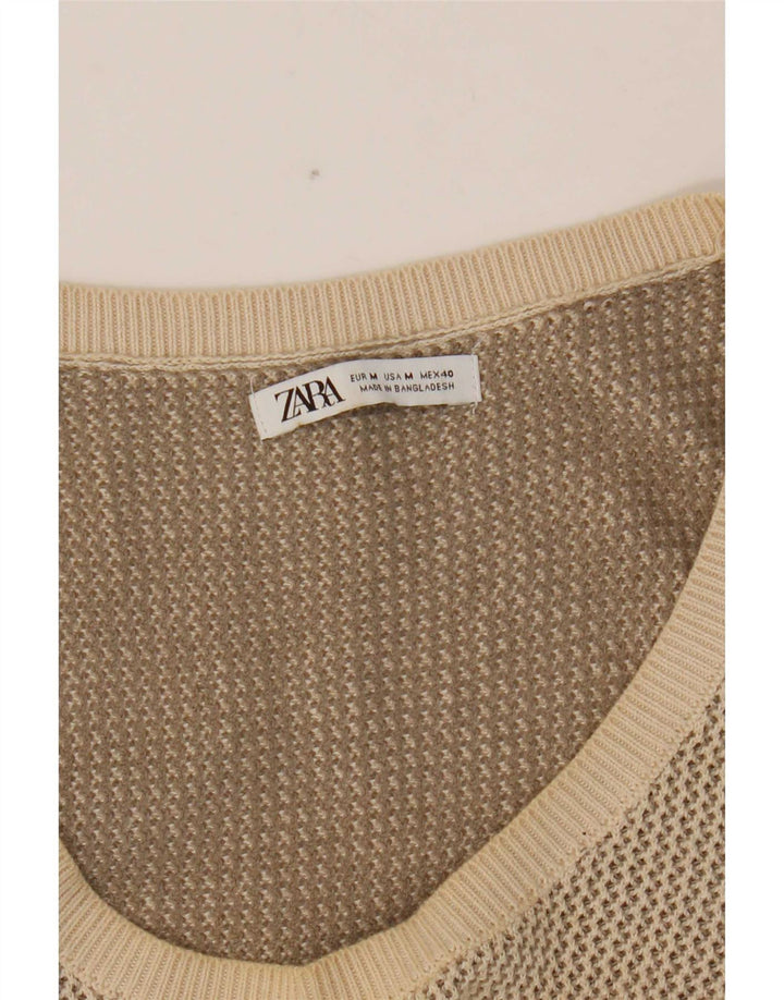 Canotta corta da donna Zara UK 14 Beige medio