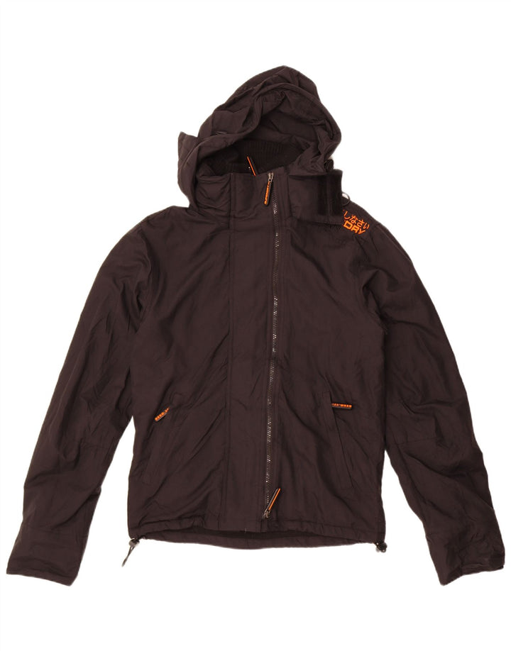 Giacca a vento con cappuccio da uomo Superdry UK 36 Small Nylon nero