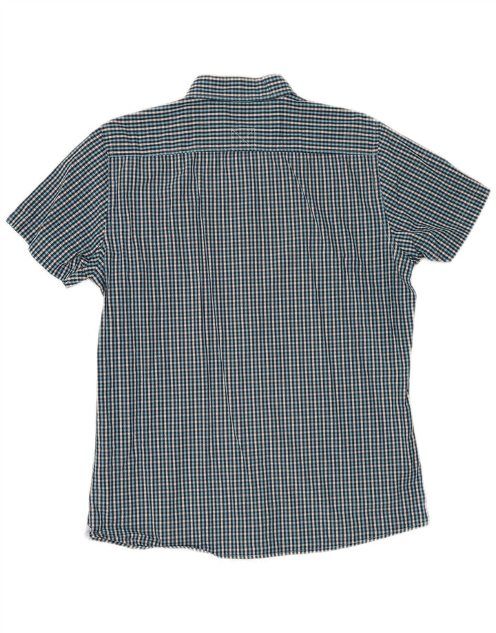 Conte of Florence Camicia a maniche corte da uomo grande a quadretti blu