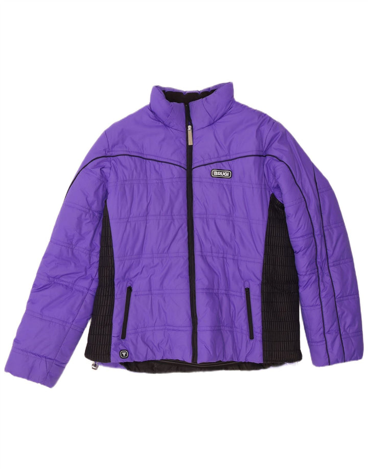 Giacca imbottita da donna Brugi UK 18 XL viola color block in poliammide