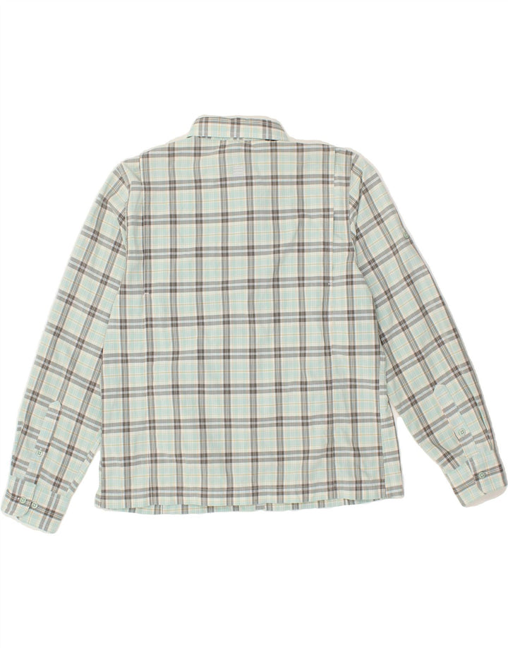 LANDS END Womens Shirt UK 14 Medium Blue Check Cotton Vintage Lands End and Second-Hand Lands End from Messina Hembry 