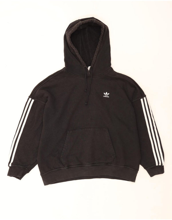 Maglione con cappuccio oversize da donna Adidas UK 10 piccolo cotone nero