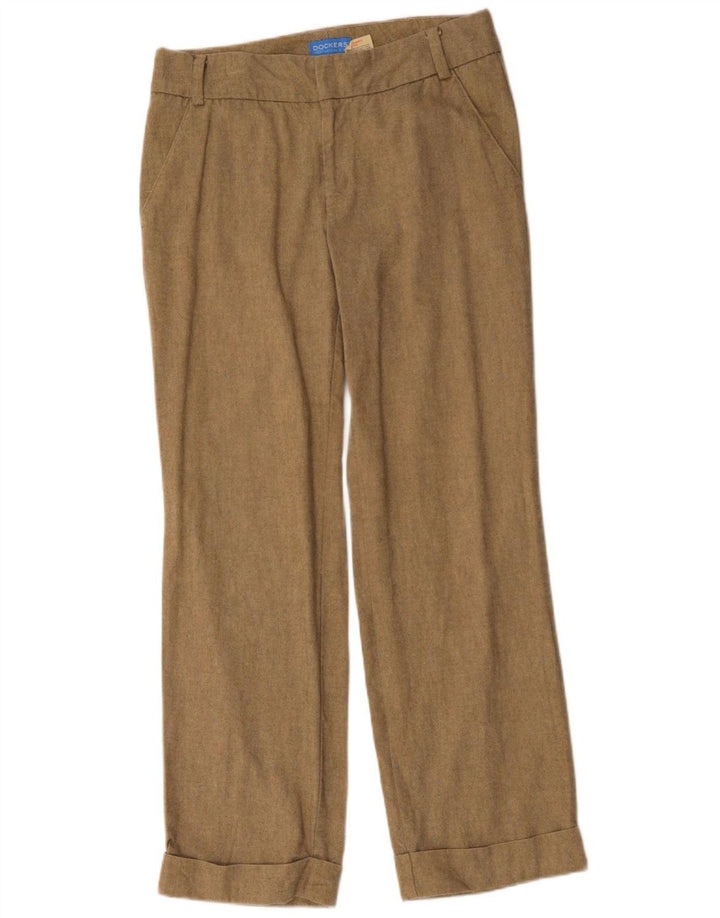 DOCKERS Pantaloni chino dritti da donna US 8 medi W32 L30 Cotone beige