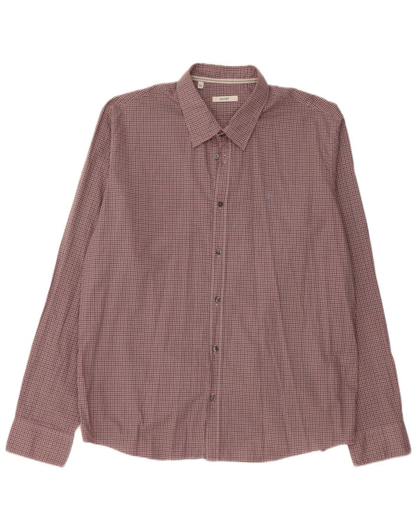 Camicia da uomo JOOP XL in cotone a quadri rosa