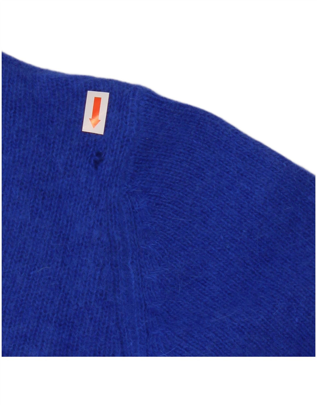 Maglione cardigan corto da donna VINTAGE UK 10 piccolo lana blu