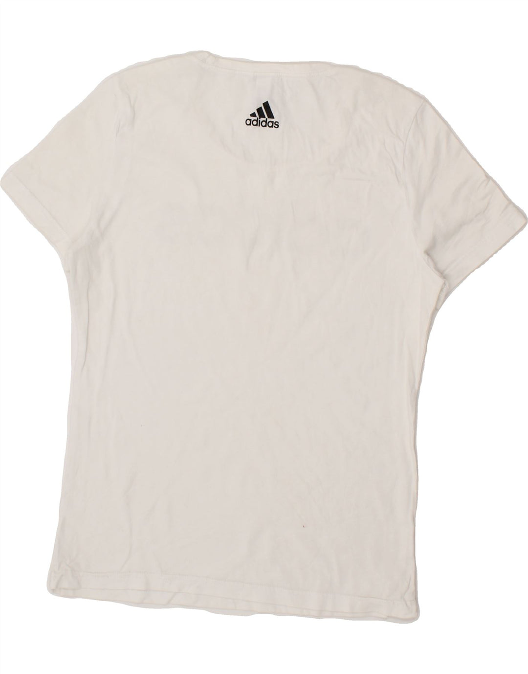 ADIDAS Womens Graphic T-Shirt Top UK 12 Medium White Vintage Adidas and Second-Hand Adidas from Messina Hembry 