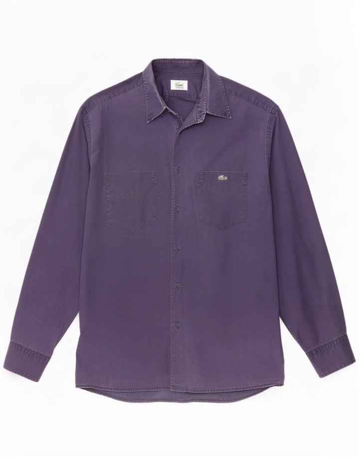 Lacoste Camicia da uomo taglia 41 Large Viola Cotone