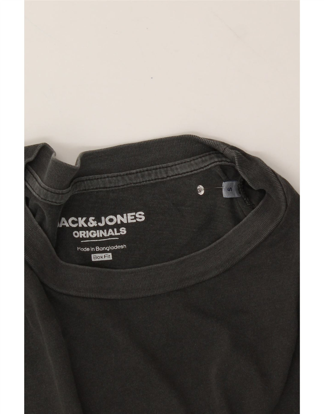 JACK & JONES Mens Box Fit Graphic T-Shirt Top Small Grey Cotton Vintage Jack & Jones and Second-Hand Jack & Jones from Messina Hembry 