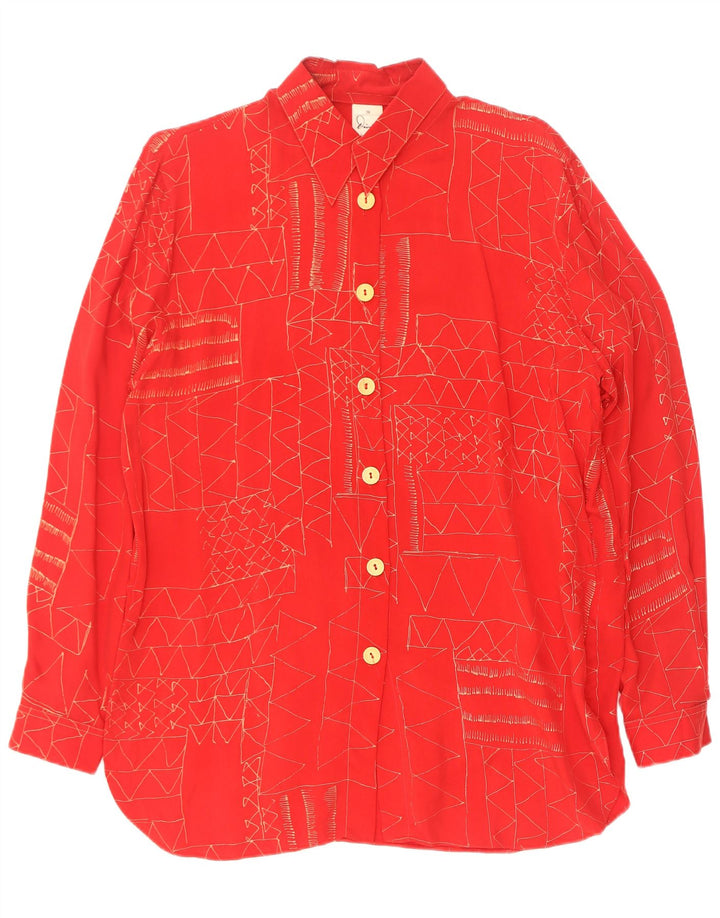 Camicetta da donna Divina EU 38 Cupro geometrico rosso medio