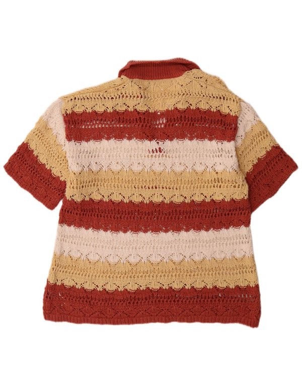 Polo Zara da donna in maglia vestibilità ampia UK 16 grande a righe multicolore