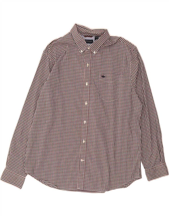 DOCKERS Mens Shirt XL Burgundy Gingham Cotton Vintage Dockers and Second-Hand Dockers from Messina Hembry 