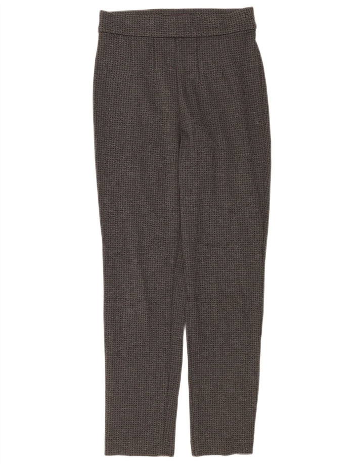 Pantaloni casual da donna Marks & Spencer UK 8 Small W26 L28 Pied de poule grigio
