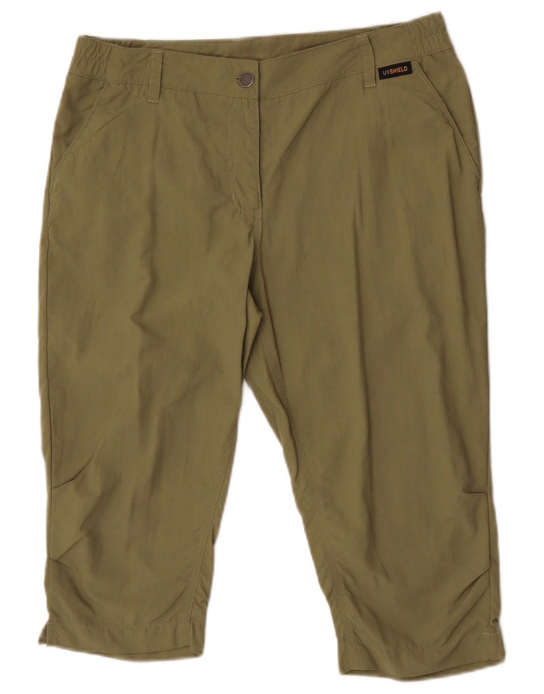 Pantaloncini Bermuda da donna Jack Wolfskin UK 10 Small W32 Khaki Poliammide