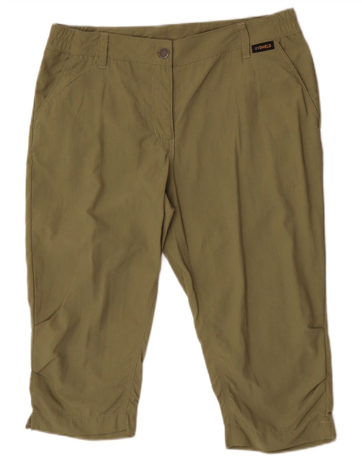 Pantaloncini Bermuda da donna Jack Wolfskin UK 10 Small W32 Khaki Poliammide