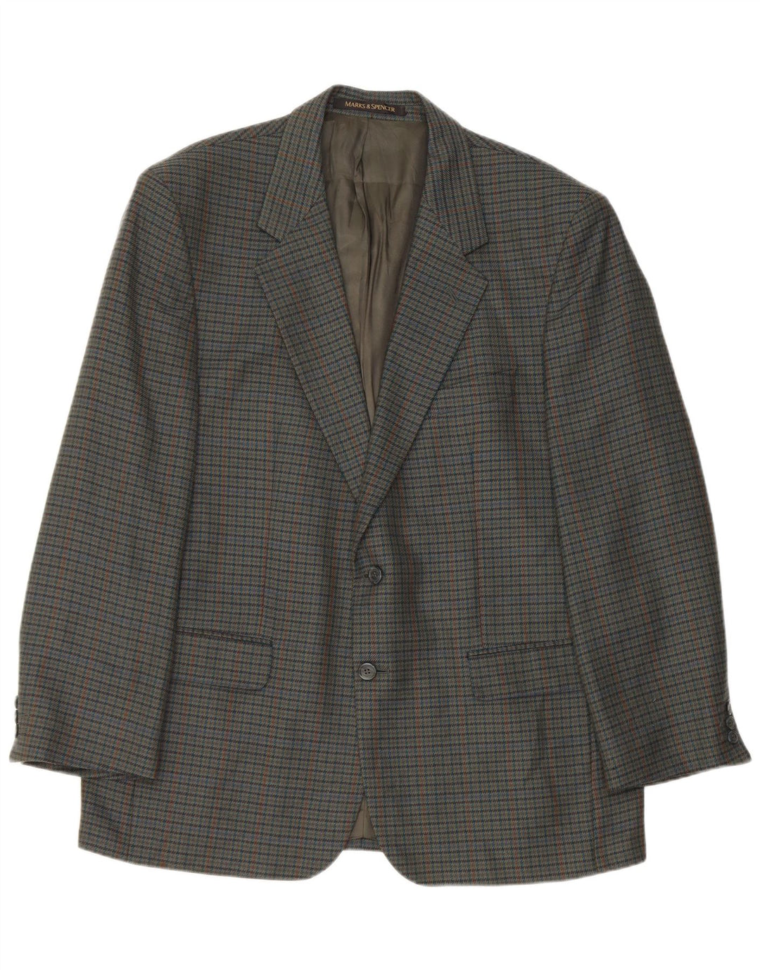 Giacca blazer a 2 bottoni da uomo Marks & Spencer UK 44 XL verde pied de poule