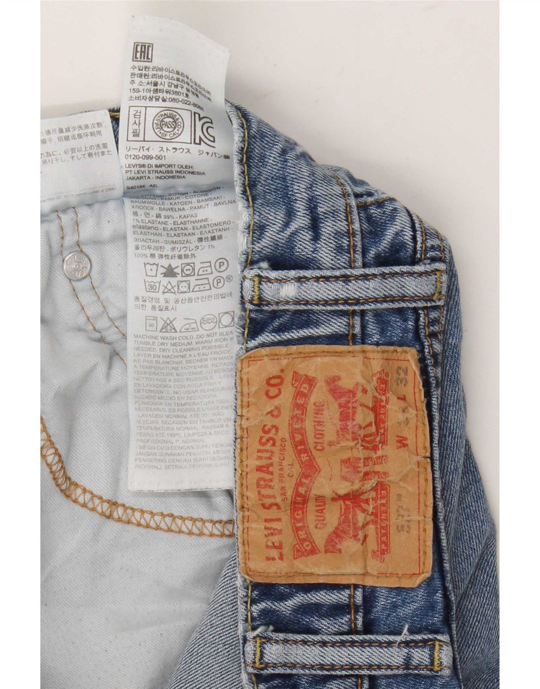 Levi's Uomo 527 Jeans Bootcut W38 L29 Cotone Blu