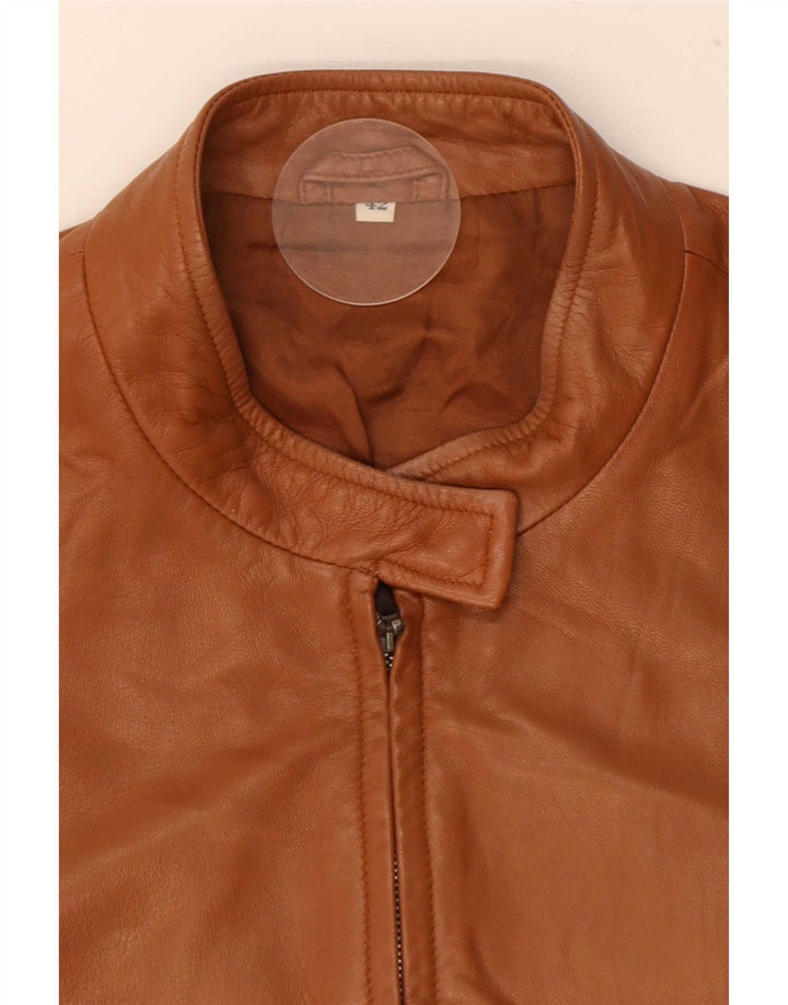 Giacca in pelle vintage da donna IT 42 Marrone medio