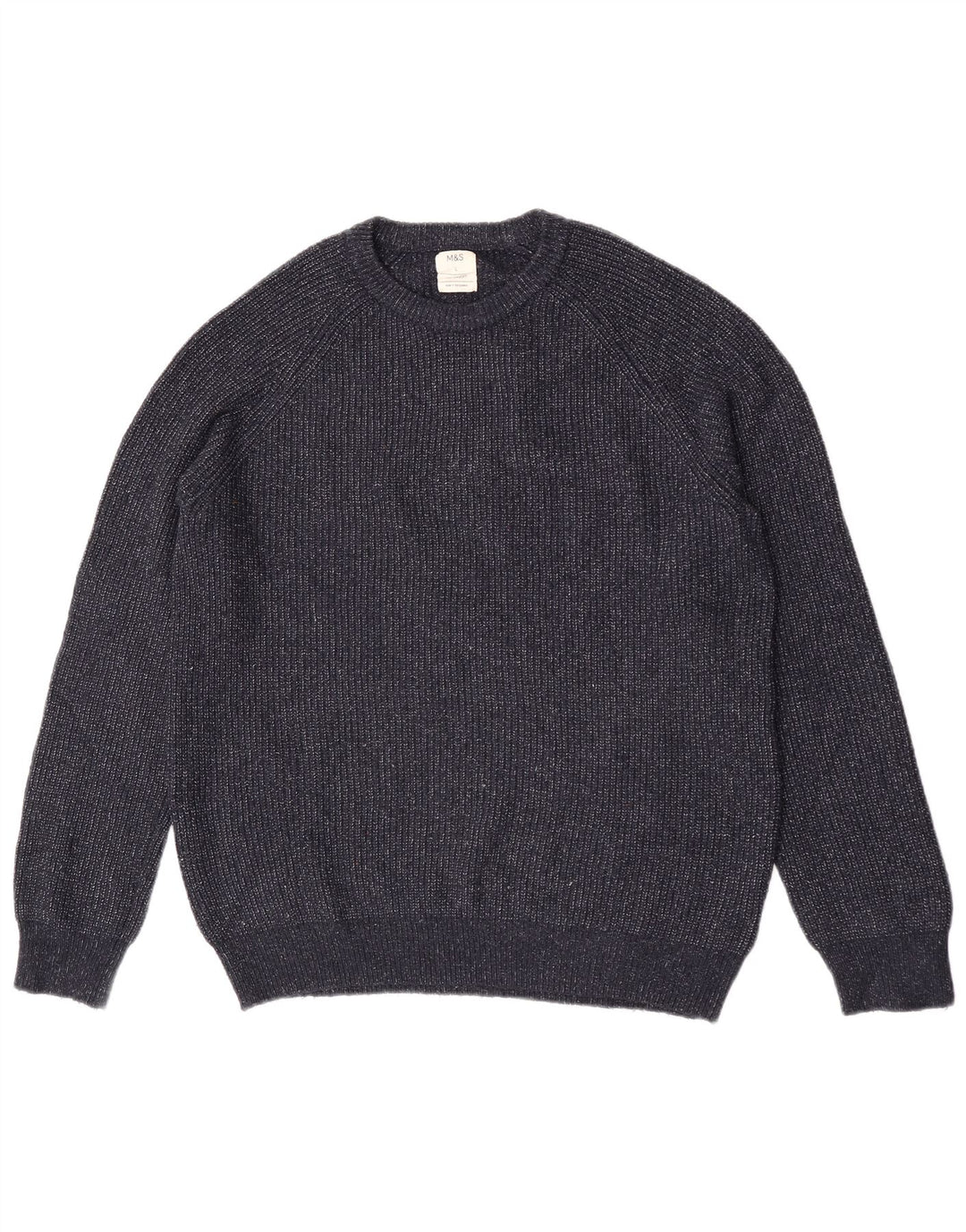 Maglione maglione girocollo da uomo Marks & Spencer grande blu navy screziato