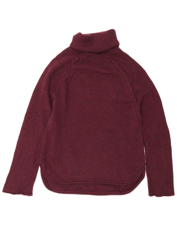 Maglione maglione da donna con collo alto Jigsaw UK 6 XS lana bordeaux