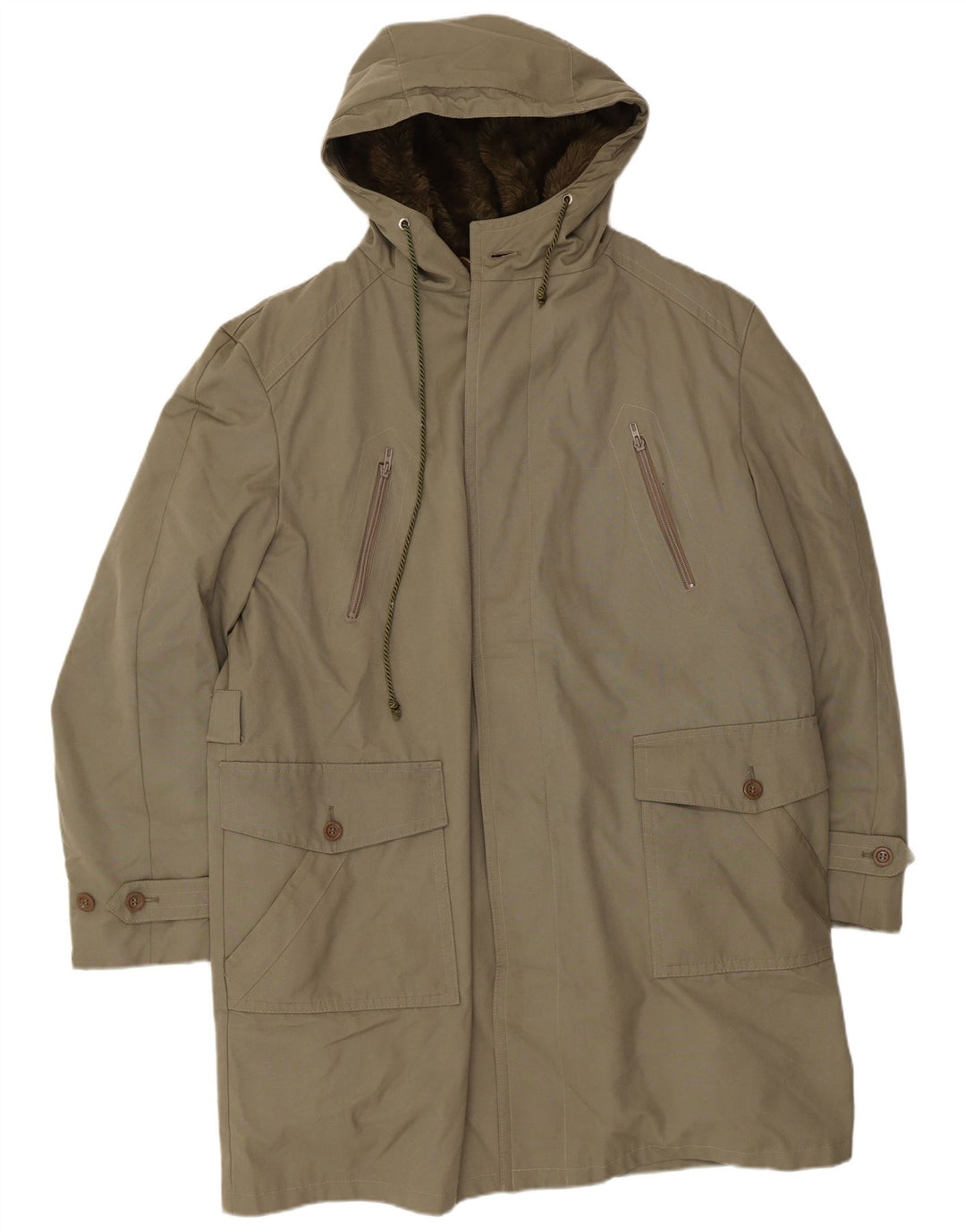 Giacca Parka con cappuccio da uomo Formtreu UK 40 Large Khaki