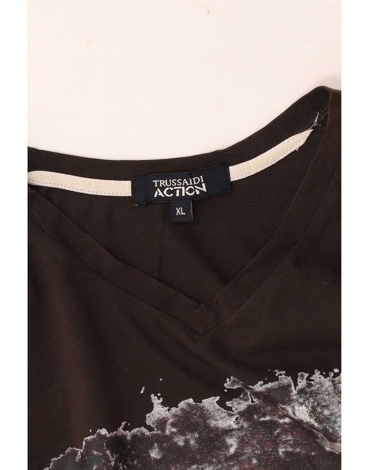 T-shirt grafica da uomo Trussardi Top XL Marrone