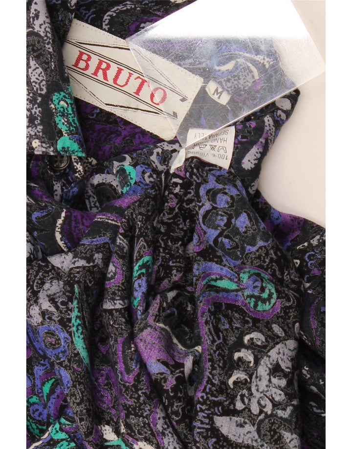 Camicia a maniche corte da uomo VINTAGE in viscosa Paisley multicolore medio