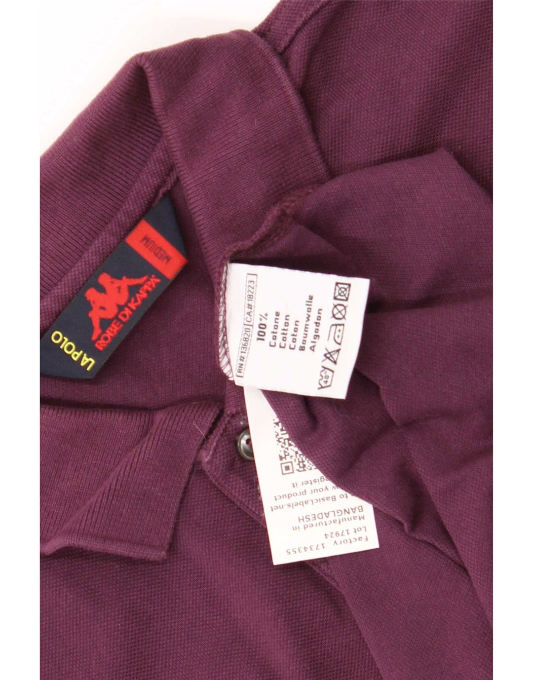 Polo Kappa da uomo in cotone marrone medio