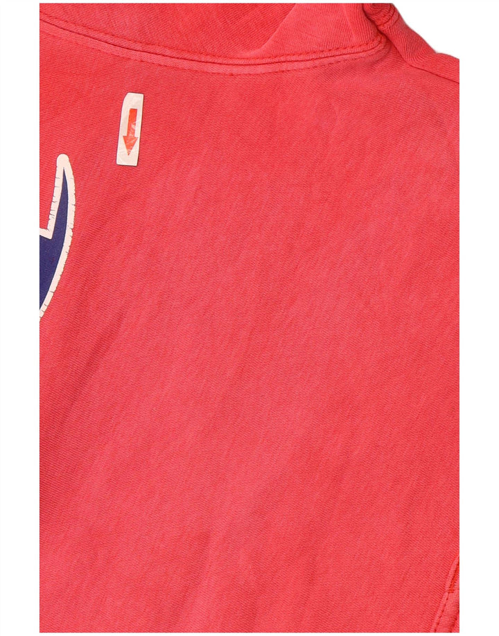 Maglione con cappuccio grafico da uomo Champion in cotone rosso medio
