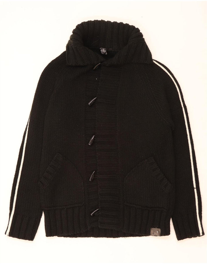 Maglione cardigan da uomo vintage grande acrilico nero