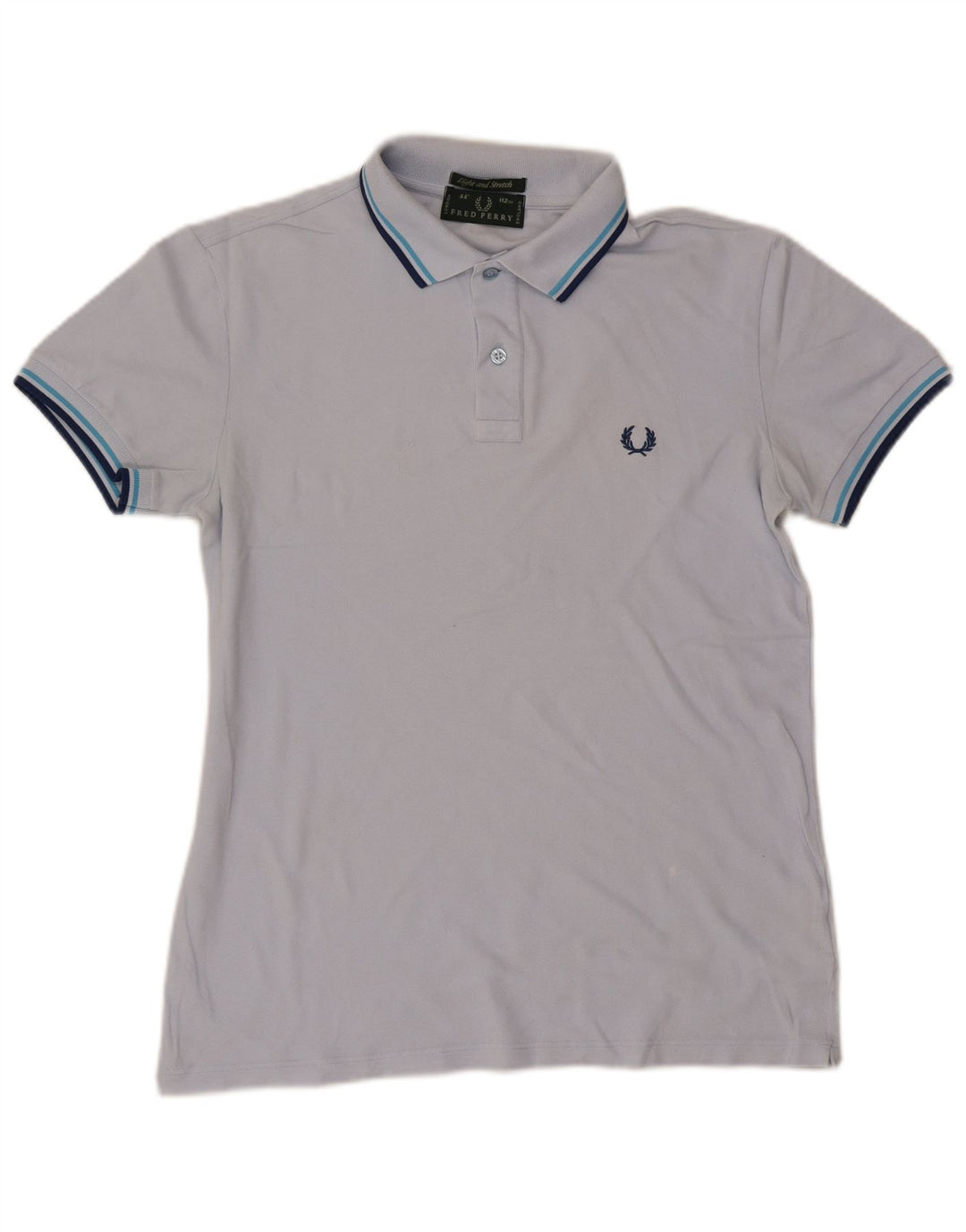 Polo da uomo Fred Perry in cotone a righe blu medio