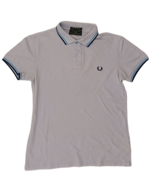 Polo da uomo Fred Perry in cotone a righe blu medio