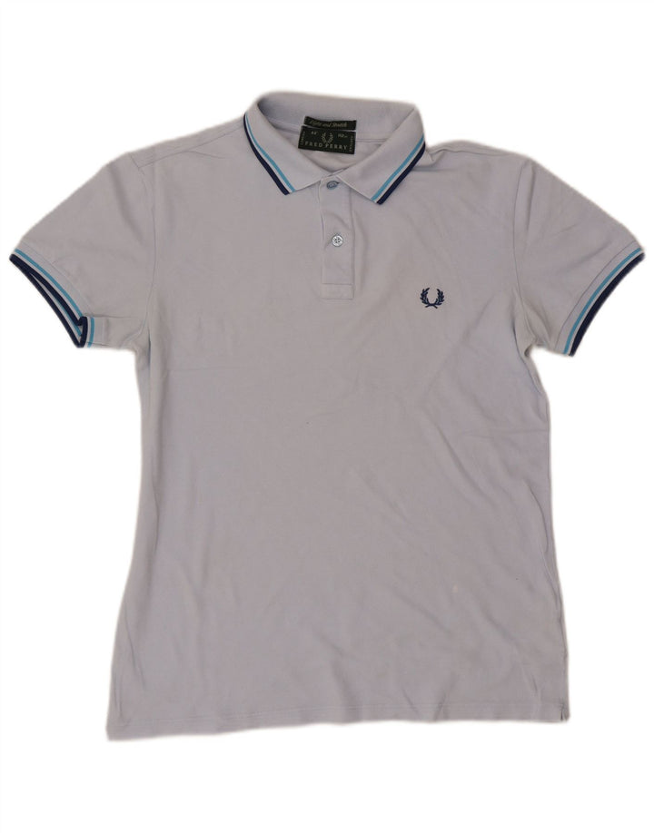Polo da uomo Fred Perry in cotone a righe blu medio