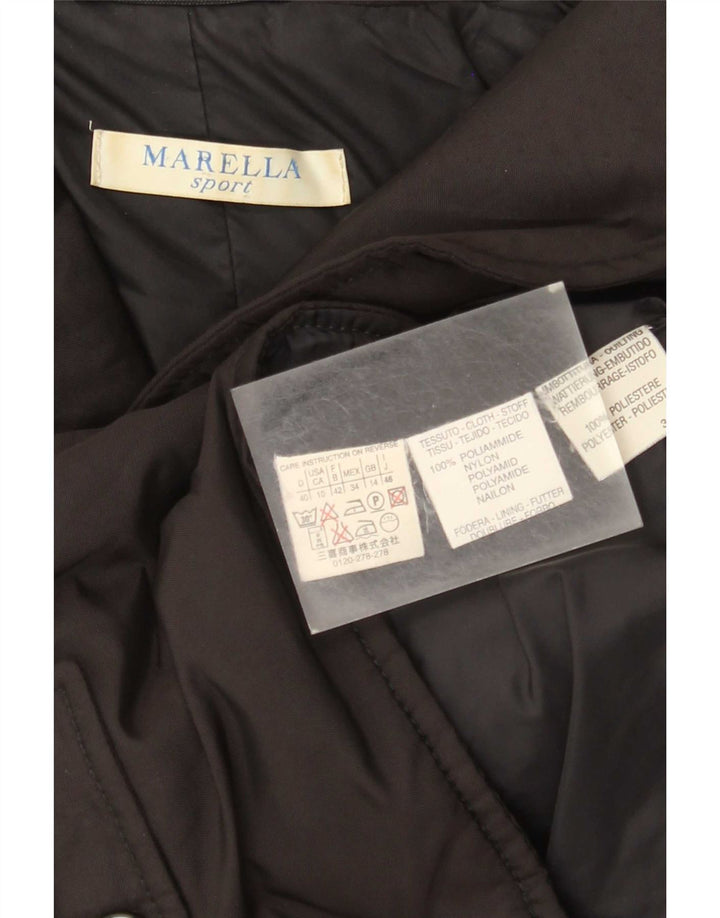 Giacca blazer imbottita a 2 bottoni da donna Marella UK 14 grande nera in poliammide