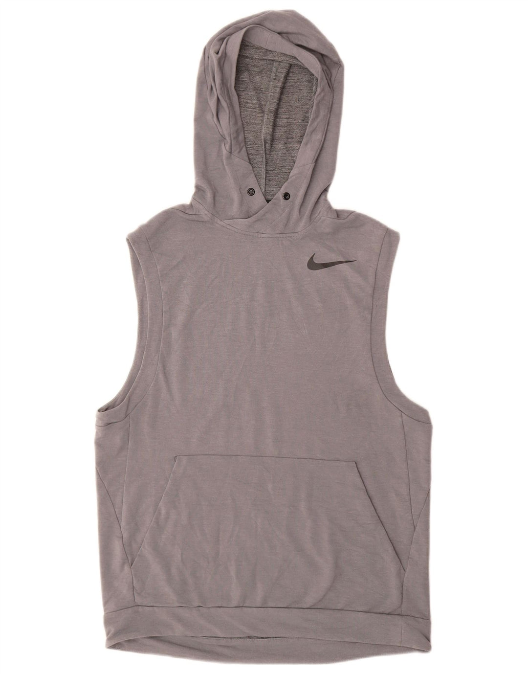 Maglione con cappuccio senza maniche NIKE Dri Fit da uomo in poliestere grigio medio