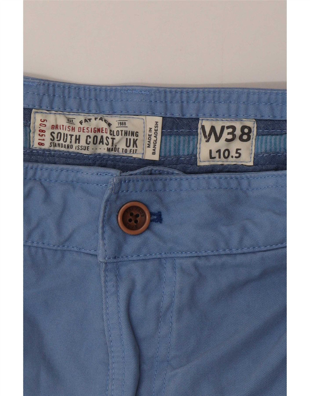 Pantaloncini chino da uomo Fat Face W38 XL in cotone blu