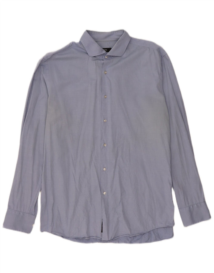 Camicia slim fit da uomo Hugo Boss taglia 43 17 XL blu