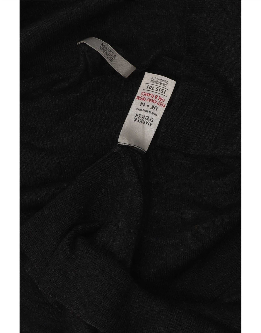 Maglione maglione a collo alto da donna Marks & Spencer UK 14 grande grigio poliammide