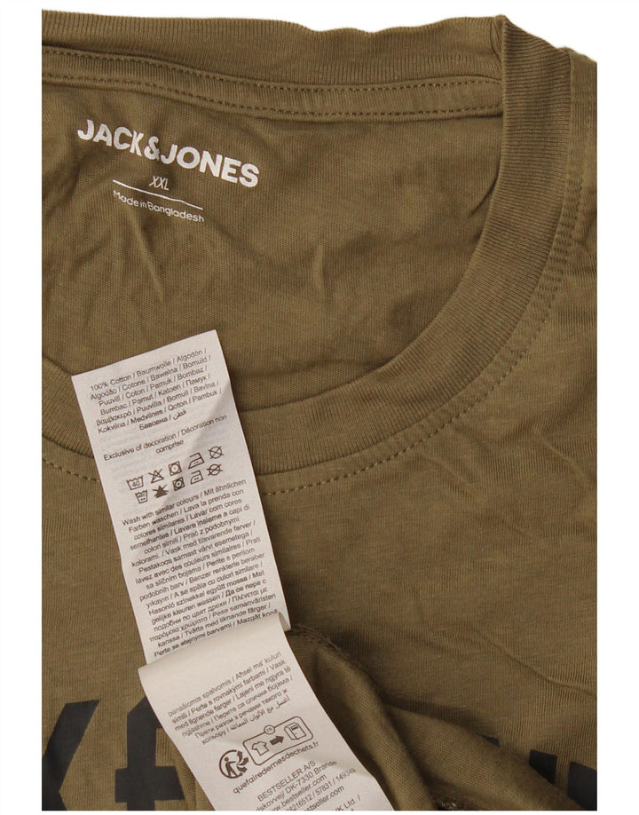 JACK & JONES T-shirt grafica da uomo 2XL verde cotone