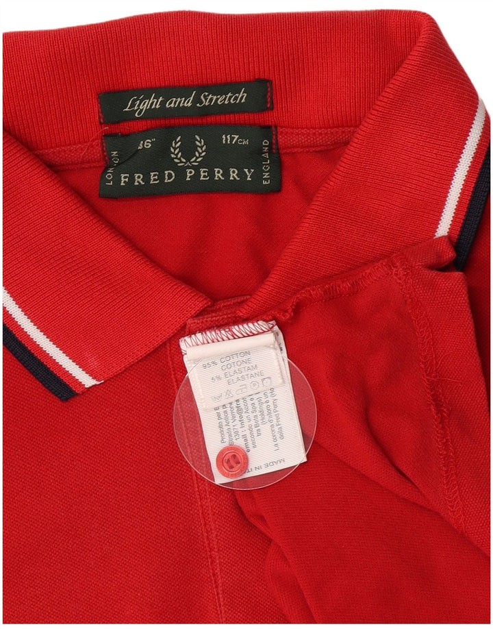 Polo Fred Perry da uomo leggera ed elasticizzata in cotone rosso medio