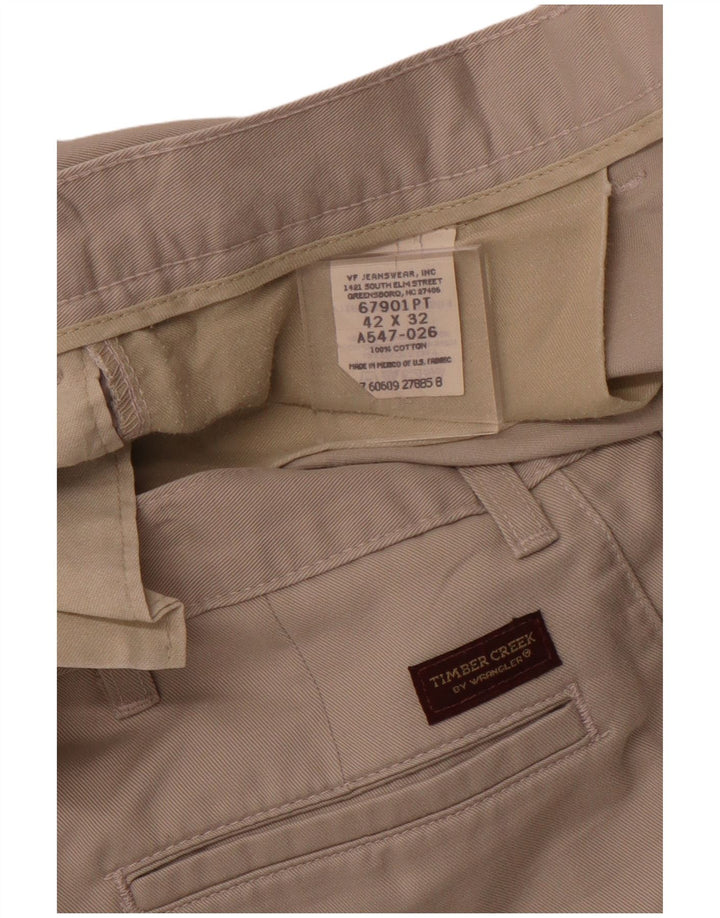 WRANGLER Pantaloni chino con pegging da uomo Timber Creek W42 L32 in cotone beige