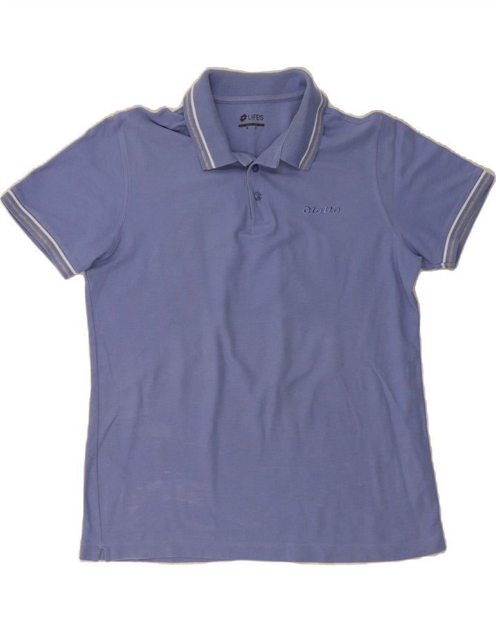 LOTTO Mens Life's Polo Shirt Medium Purple Cotton Vintage Lotto and Second-Hand Lotto from Messina Hembry 