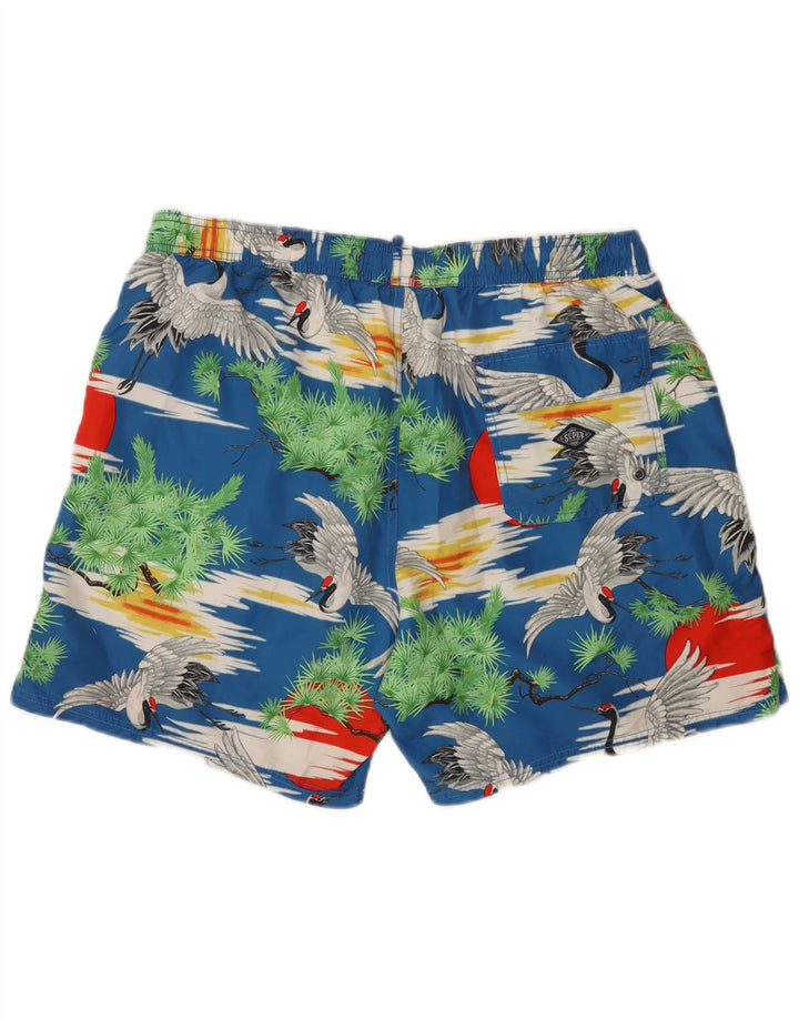 Pantaloncini da bagno regolari da uomo Superdry 2XL blu poliestere hawaiano