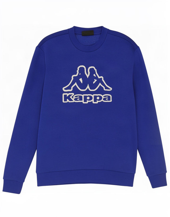 Felpa grafica da uomo Kappa Maglione grande in cotone blu