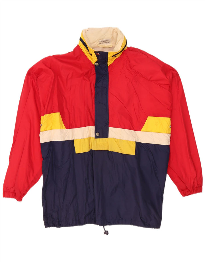 Giacca a vento pullover vintage da uomo EU 48/50 blocco colore rosso medio
