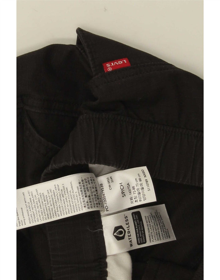 Pantaloni cargo dritti da uomo Levi's piccoli W28 L30 cotone nero