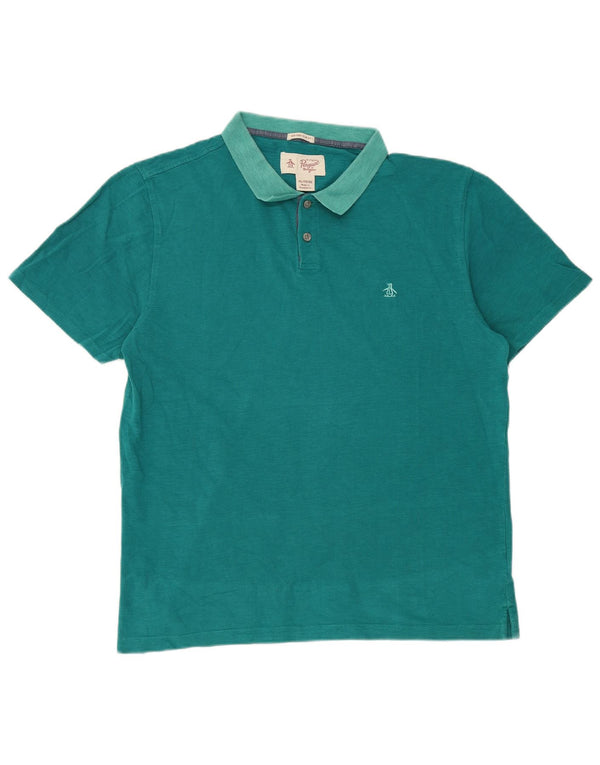 Polo da uomo Penguin Heritage slim fit XL in cotone blu