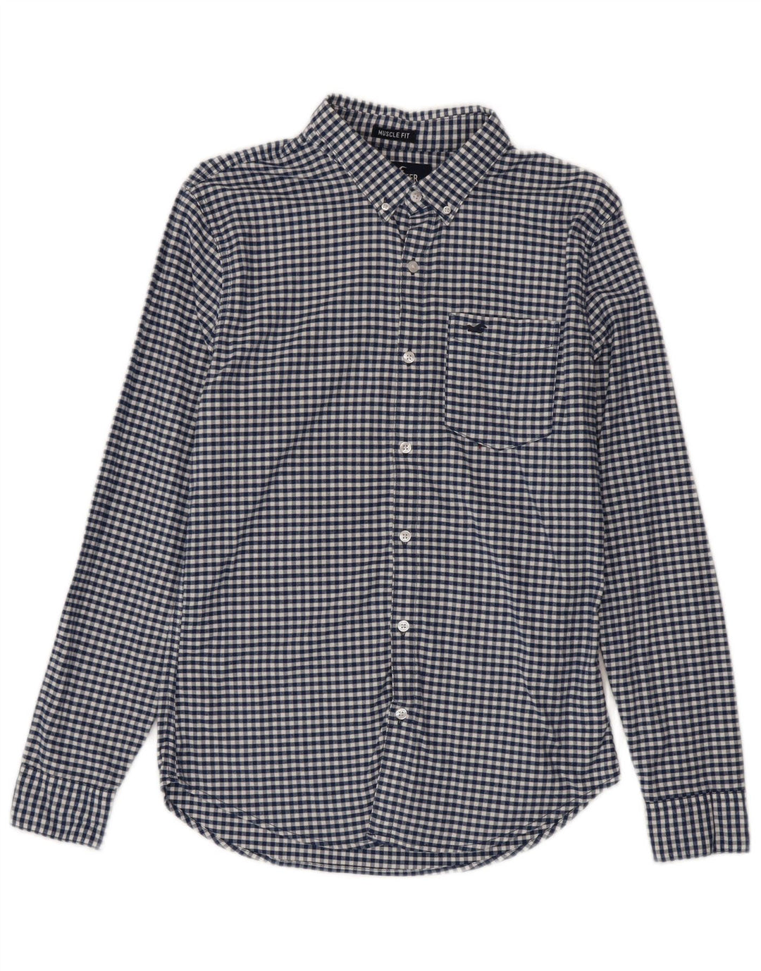 Camicia Hollister da uomo Small in cotone a quadretti blu